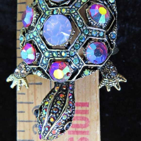 Adorable Turtle Rhinestone Brooch  New Lower Price - Picture 4 of 5